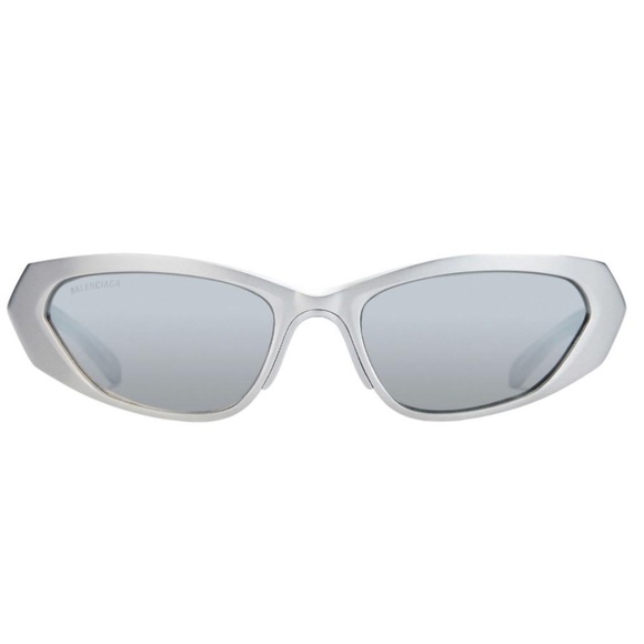 Balenciaga BB0181S Silver/Grey Silver Mirrored (002) Sunglasses - Picture 1 of 12